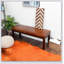 Banc en cuir brun clair Austin avec lignes Design simple, confortable et durable, banc multifonctionnel