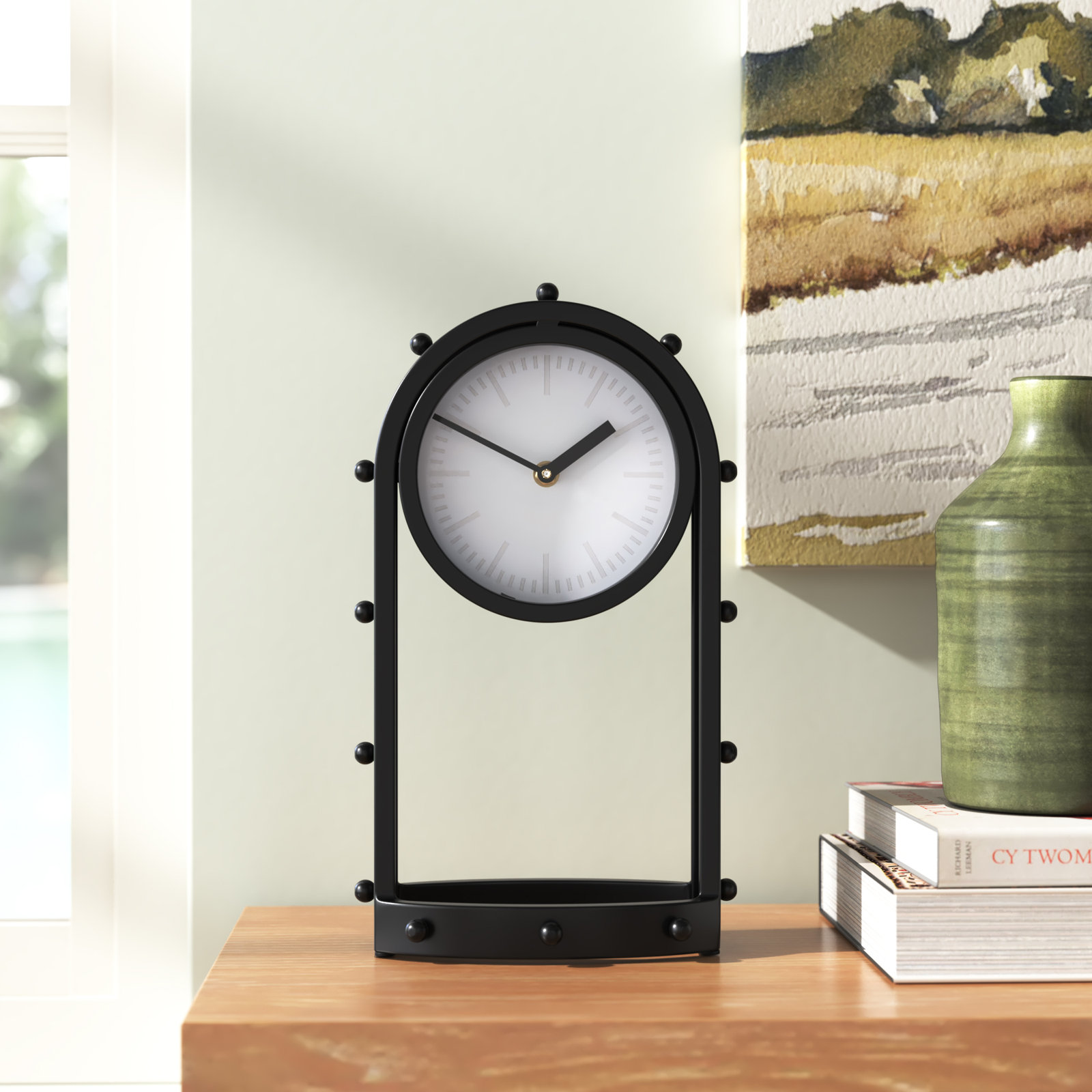 Reze Quartz Tabletop Clock, Black 