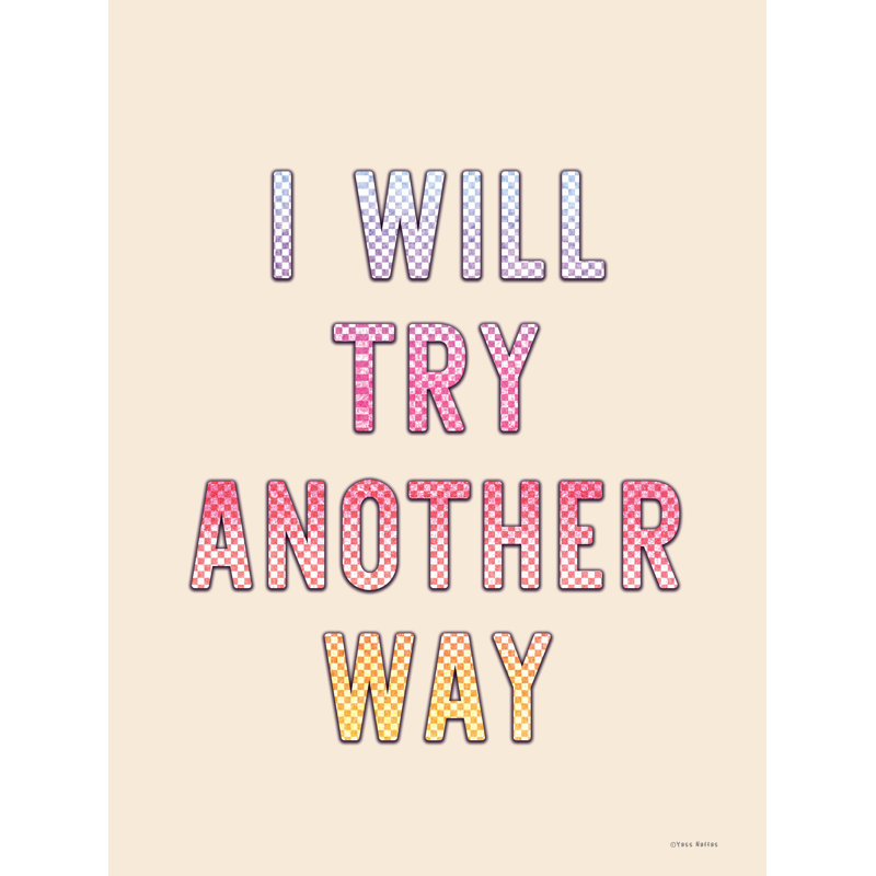 Try Another Way by Yass Naffas Designs, Gold Paper Picture Framed Print without Mat, 16" H x 12" W