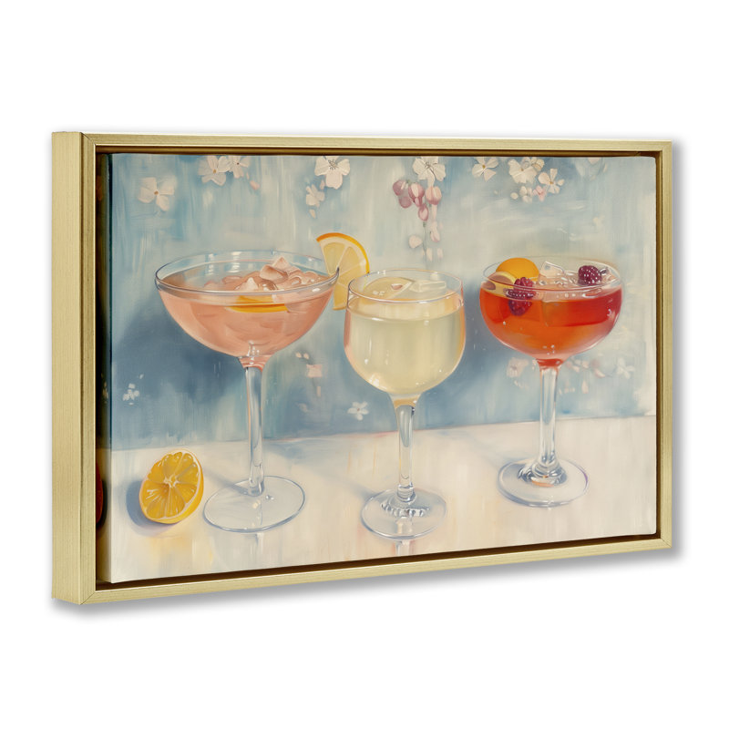  Toile flottante encadrée Fun, H 21 po x l 31 po, Cadre flottant métallique doré