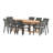 Anautica Outdoor Patio 9pc FSC Solid Teak Wood and Wicker Dining Set