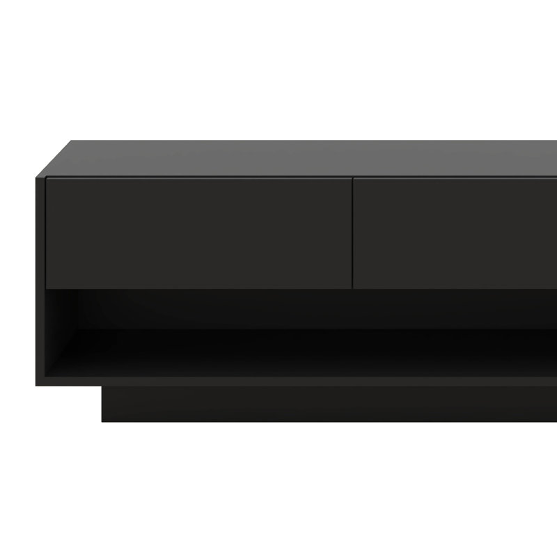Meuble télé avec compartiment polyvalent, console multimédia à deux tons pour la télévision jusqu'à 80 po, armoire fonctionnelle pour le salon