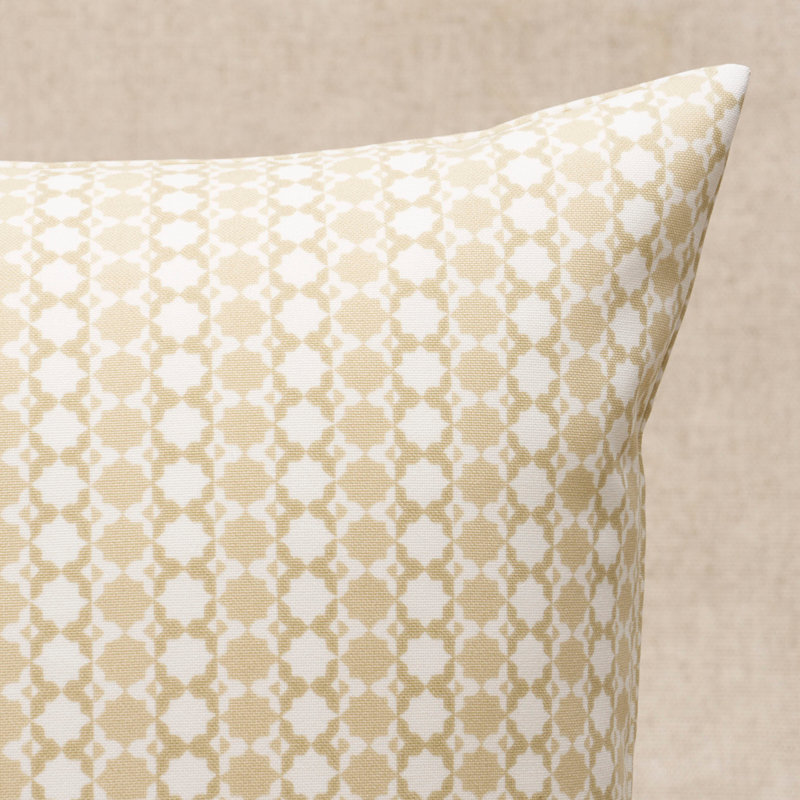 Schumacher x Mark D. Sikes Posy I/O Pillow, Neutral, 16"H x 16"W, Square