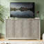 Grande armoire-buffet cannelée avec buffet d'appoint de rangement, crédence moderne de 55 po avec tablettes réglables, console média pour la cuisine, le salon et la lumière antique
