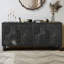 Grande armoire de rangement sculptée à porte fleurie avec poignée en métal convenant au salon, à la cuisine et au vestibule-1086091474