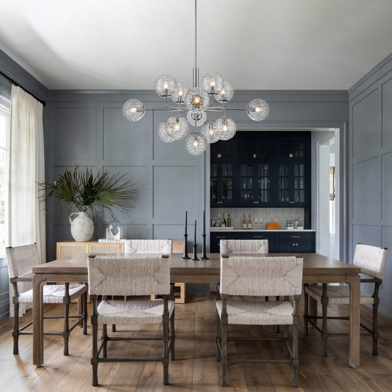 Modern Hammered Glass 13-Light Sputnik Chandelier