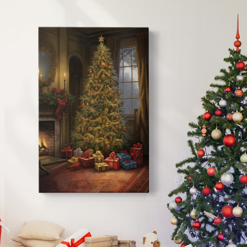 Art des Fêtes de Noël - Toile tendue avec châssis DVII, H 60 po x l 40 po