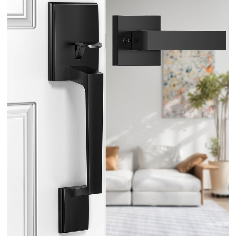 Poignée de porte extérieure moderne avec levier de passage, réversible pour porte gauche et droite
