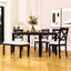 Ensemble de table de salle à manger 6 pièces en bois avec chaises rembourrées et banc-664980837-664980838-664980843