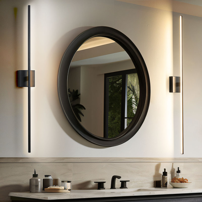 39" Dicino 1-Light Dimmable LED Vanity Light, Matte Black