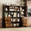 Armoire de cuisine avec portes en filet, buffet multi-tiroirs avec étagère