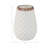 Stoneware Ceramic Vase with Textured Diamond Basket-Weave Pattern and Brown Rim - 6x6x9 White Casual Home Decor for Living Room, Office, Bedroom or Home Display-1666099602