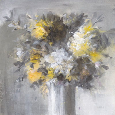 " Weekend Bouquet Yellow Gray " by Danhui Nai Painting Print