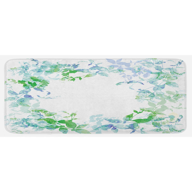 Tapis de cuisine en mousse de couleur violette à effet de couleur à ressorts floral