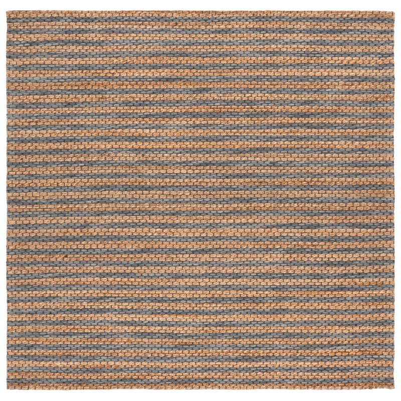 Martha Stewart 9526 Hand Tufted 40% Jute; 40% Wool; 20% Cotton Striped Rug, Square 6'