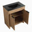 Armoire de salle de bain autoportante 30 po avec lavabo et 2 portes d'armoire à fermeture en douceur ((KD-PACKING), LPB02430IMO-BL9075BK