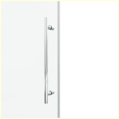 Porte de douche fixe et coulissante 60 po x 72 po, quincaillerie pour tubes ronds, quincaillerie pour tubes ronds, porte de douche en verre transparent, verre trempé de 3/8 po (10 mm), acier inoxydable, chrome