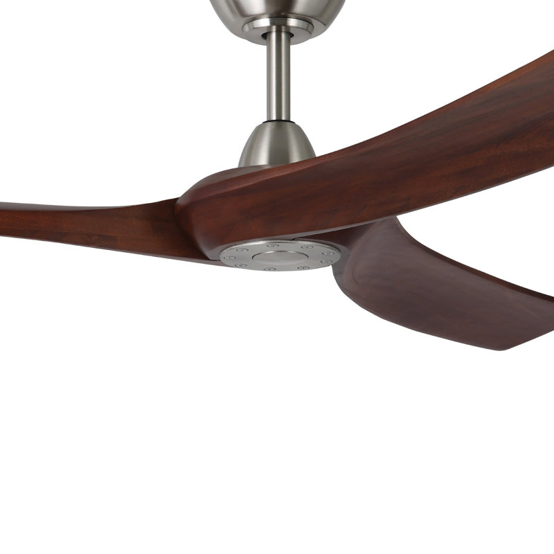 Gallashaw 60 inch Ceiling Fan, Dark Brown Wood, Brushed Nickel
