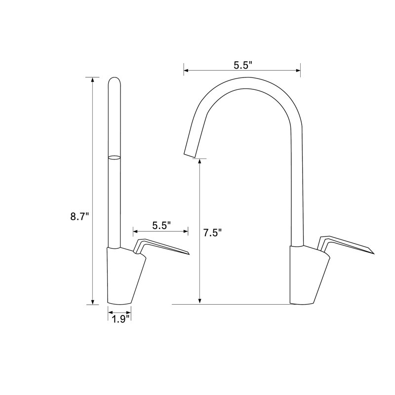 High Arc Single Handle Kitchen Faucet with Supply Lines & Valve