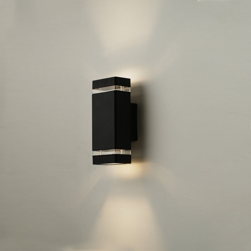 Outdoor Square Wall Light, Black GU10 Exterior Sconce, Waterproof Patio IP44 Lamp 10 Inch/26cm