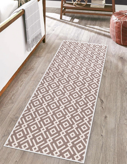 Tapis de cuisine antidérapant Dontrez, Brun