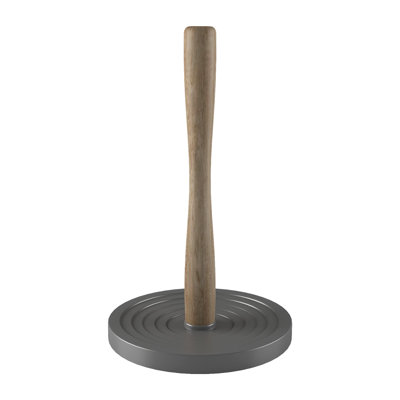 Porte-essuie-tout en bois avec base grise