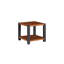 Large table de bout carrée, comptoir en bois de ronce de métal, table de bout de salon en métal mat à double couche