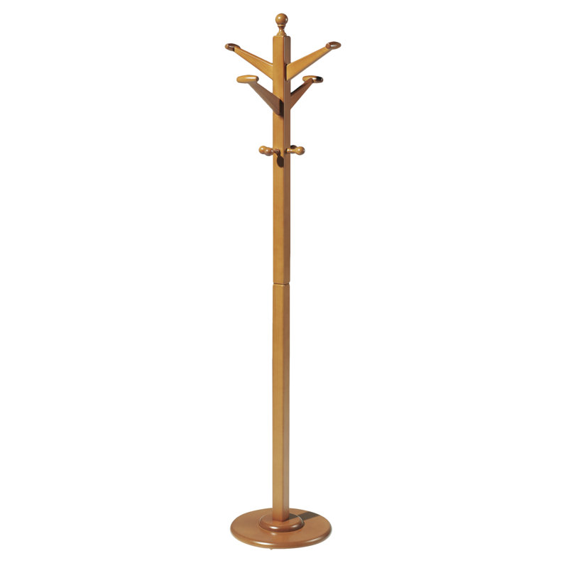 Freestanding 8 - Hook Coat Rack, Cherry