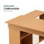 Bureau convertible en forme de L de L 53 po avec tiroir de rangement pour imprimante et classeur Eujin-88345209