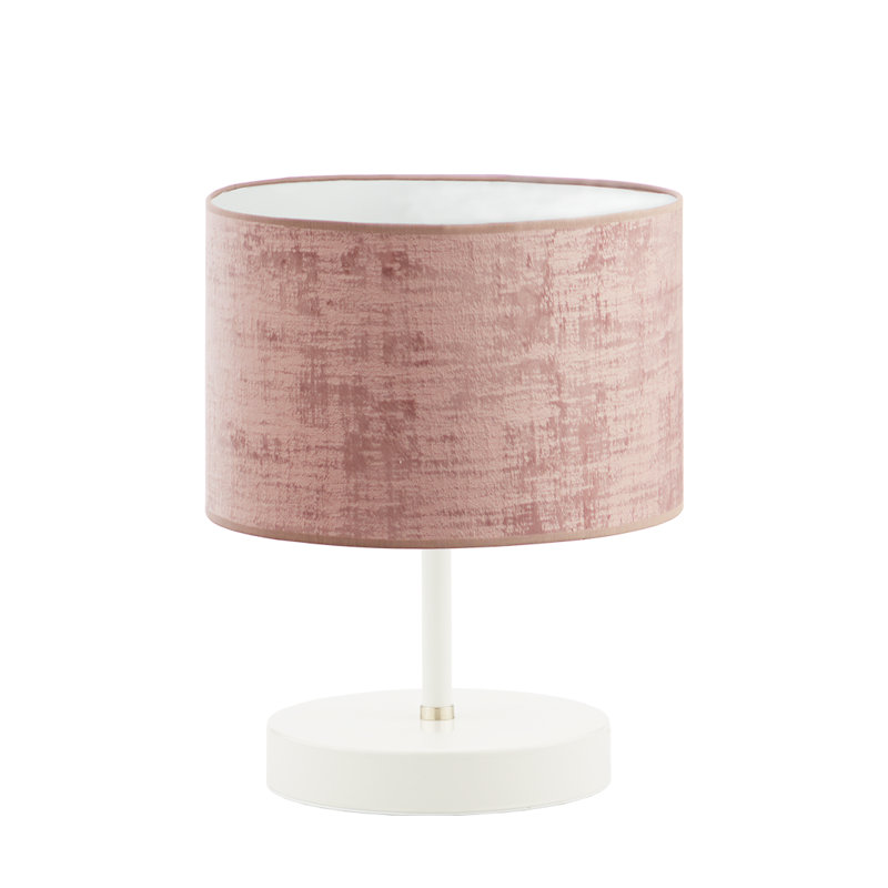 Shavita Metal Table Lamp, Pink/White, White