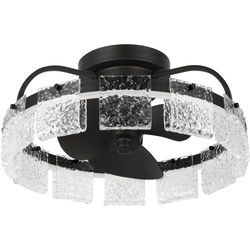 Fanin 18'' Ceiling Fan with LED Lights, Matte Black