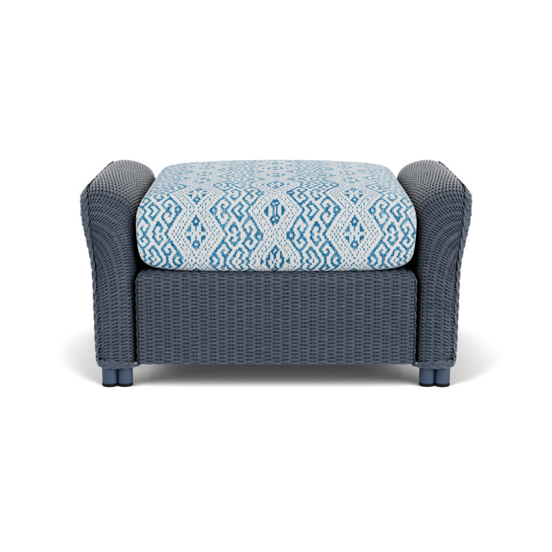 Reflections Outdoor Ottoman, White, Hickory