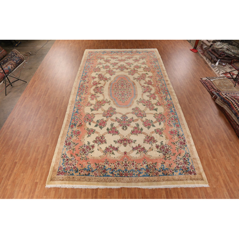 Vegetable Dye Floral Traditional Large Rug 12x22