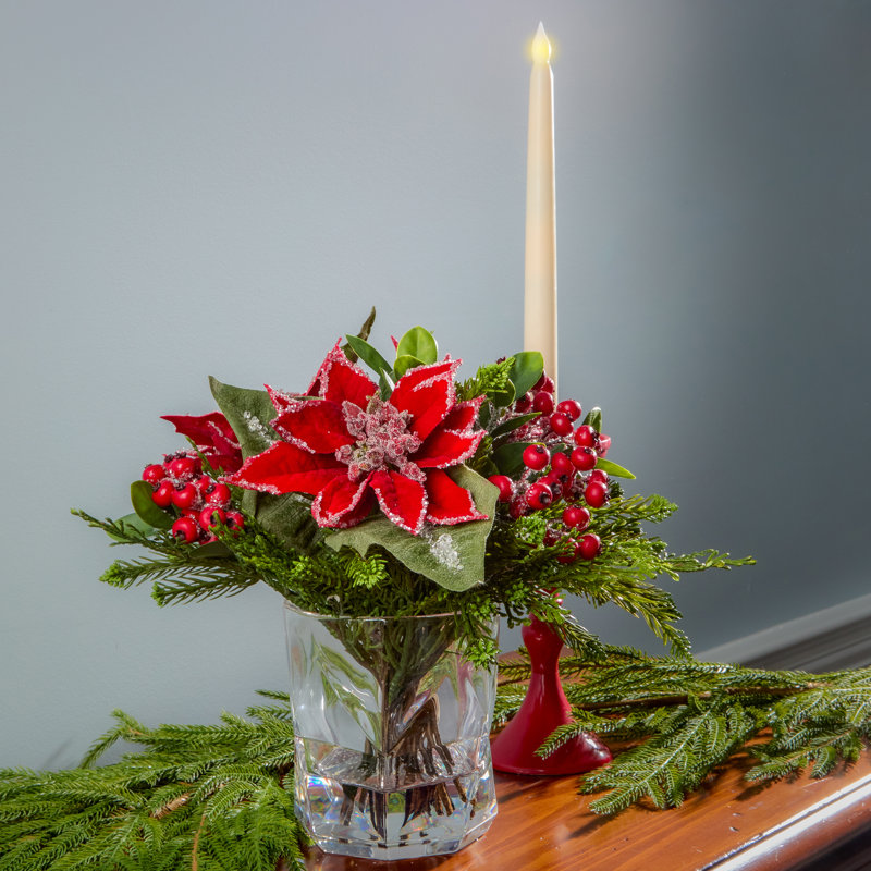 Arrangement de poinsettia glacé
