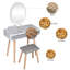 80CM Tabletop Led Dressing Table With Lighted Mirror, Makeup Vanity Desk With Stool And 2 Drawers