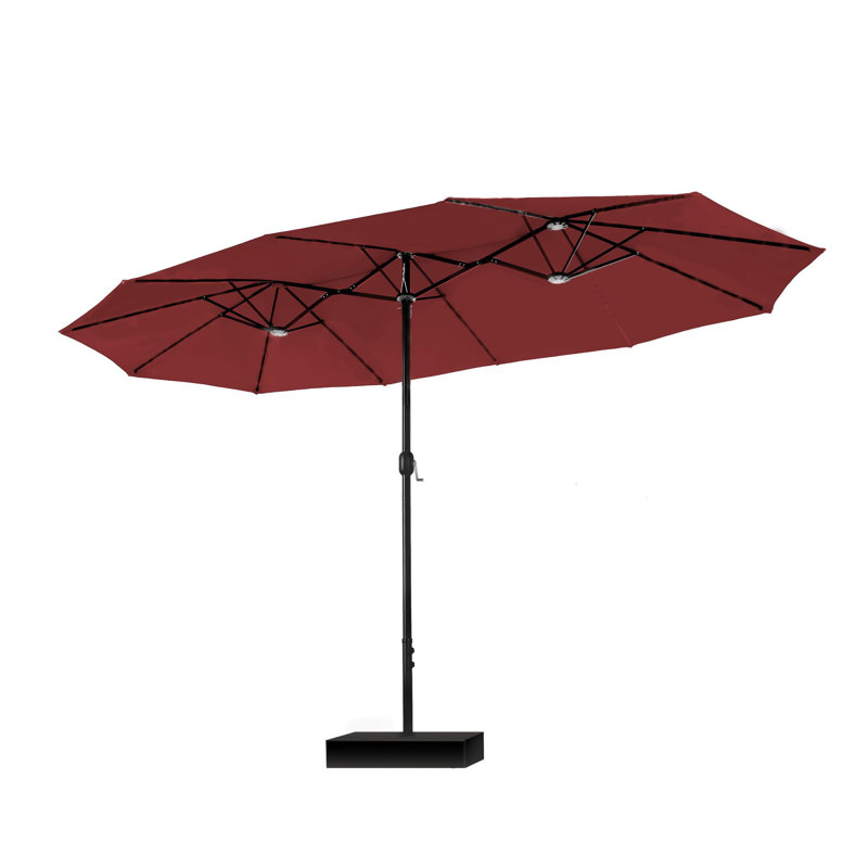 Parasol de marché rectangulaire 15 pi, Red