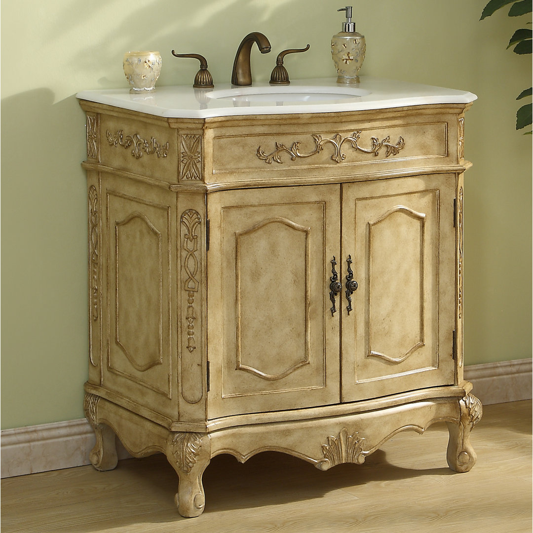 Lunette 32" Single Bathroom Vanity Set Etta Avenue™ Base 