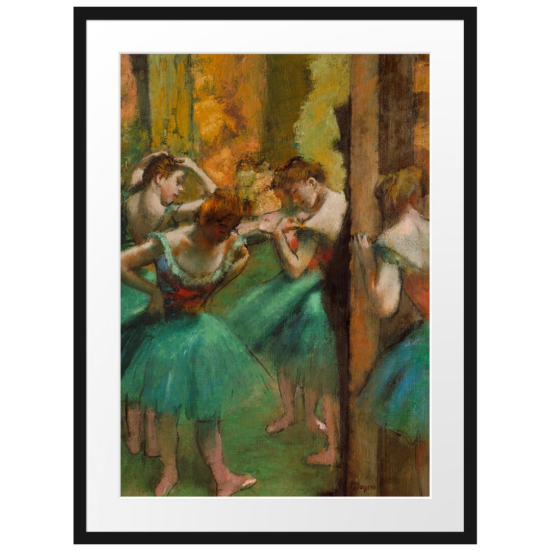 Gerahmter Kunstdruck Dancers Pink and Green von Edgar Degas