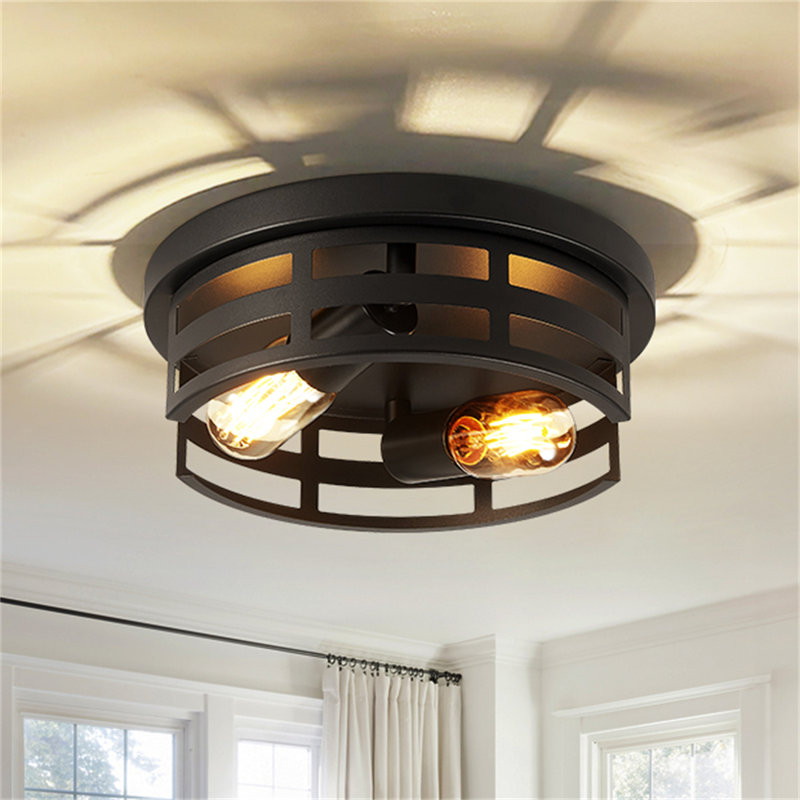 Plafonnier encastré noir 11 lumières 2 lumières