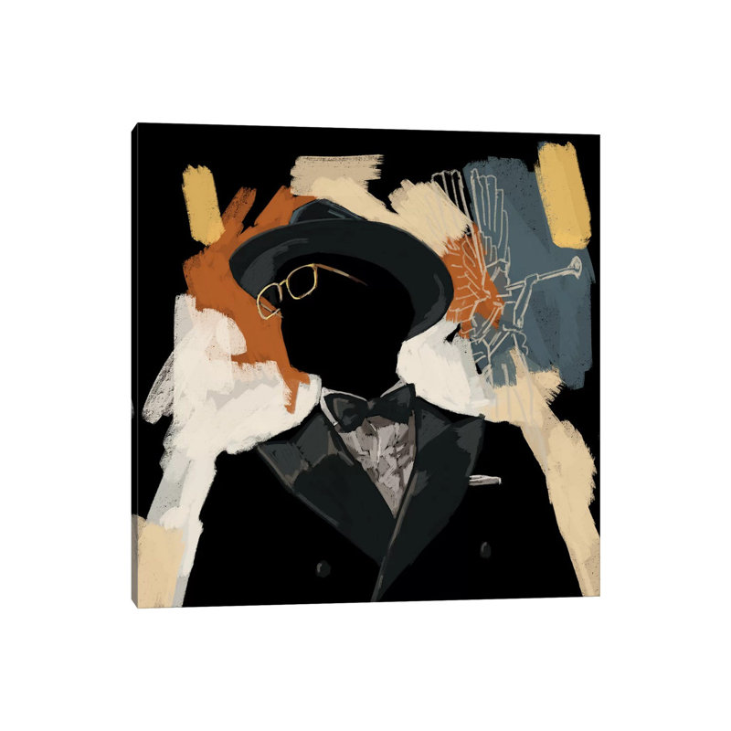 Operatic Black - Painting on Canvas, Wrapped Canvas, 45.72cm H x 45.72cm W x 1.91cm D