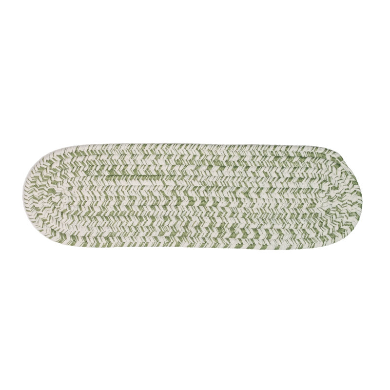 Tapis d'escalier Kropf, Vert/blanc