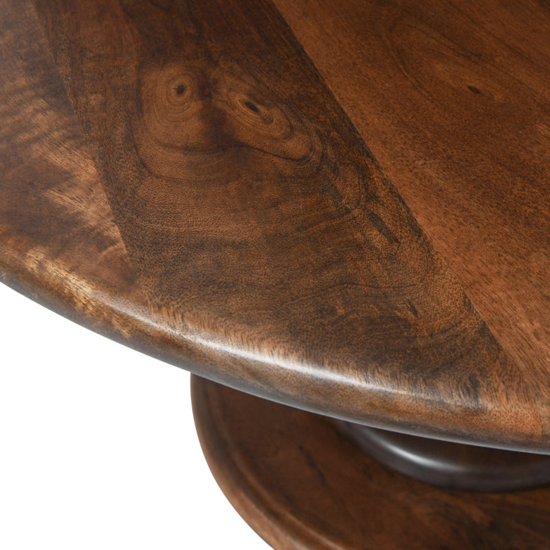 Berns Solid Wood Pedestal Coffee Table, Walnut