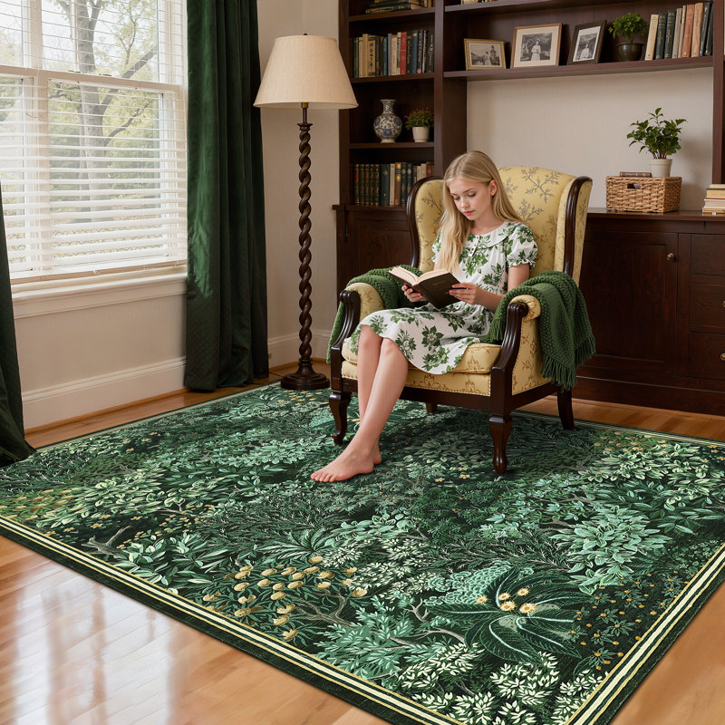 Tapis de jardin Botanical Forest, Rectangle 10 pi x 13 pi, Vert
