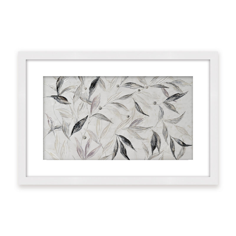 Nature Inspired "Soft Descent" Canvas Wall Art By , 30" H x 40" W x 1.125" D, Framed Matted Print, White