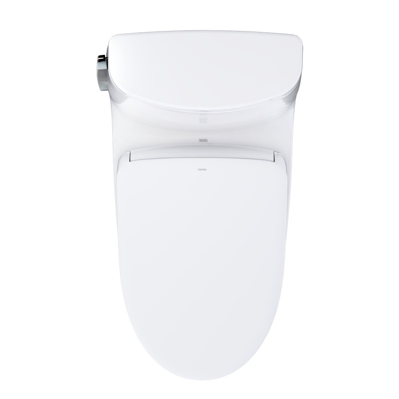 TOTO Ultramax WASHLET+ S7A One-Piece Elongated 1.6 GPF Auto Flush Universal Height Toilet with CEFIONTECT, Cotton White - MW6084736CSFGA#01