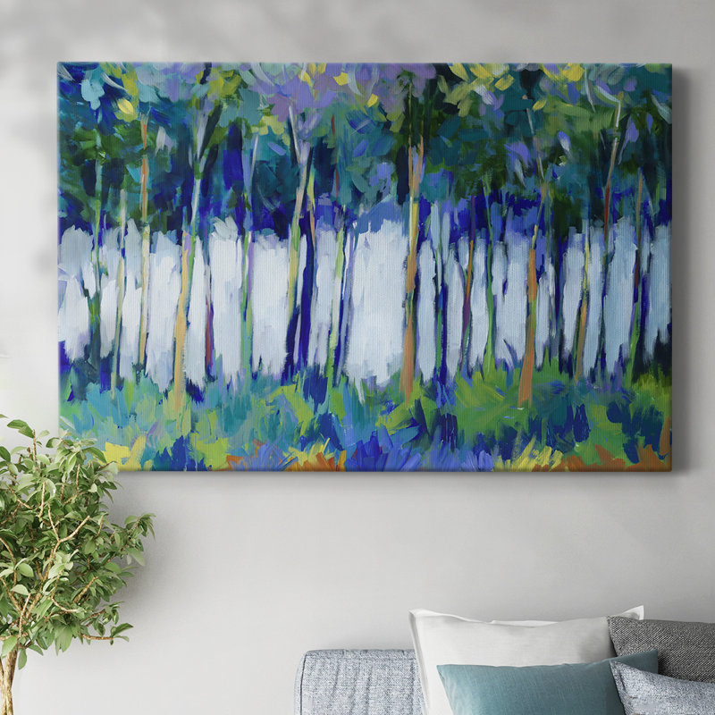 Lumière à travers les arbres - Toile tendue avec châssis, H 18 po x l 27 po