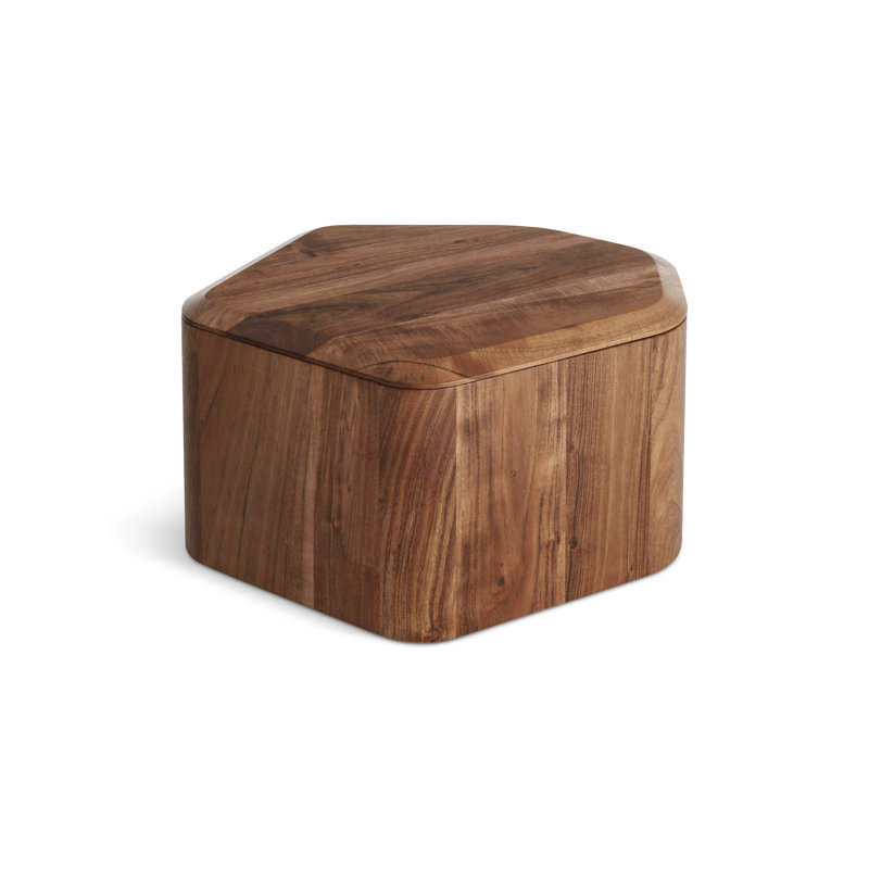 Hoard Solid Wood Single End Table, Acacia, 15" H x 22" W x 18" D