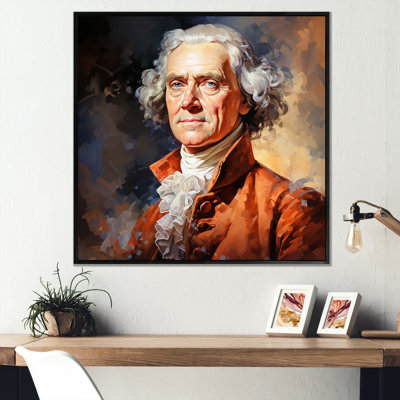 Portrait rétro de Thomas Jefferson III - président / art mural politique