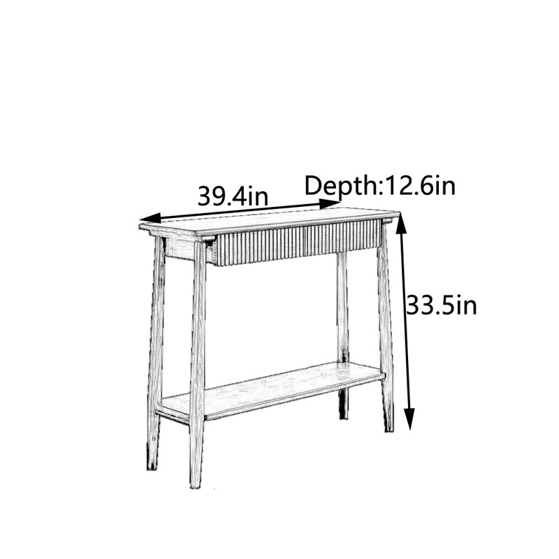 Console Nordic, H 33,5 po x l 39,4 po x P 12,6 po, Brun