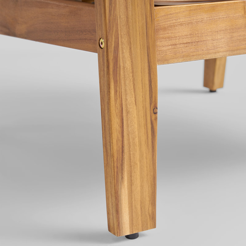 Méridienne d'extérieur Kristobal, Beige, Teck